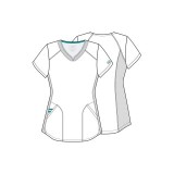 WW601 Workwear Revolution Curved V-Neck Top with Mesh Panels by Cherokee