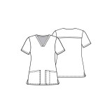 TF738 Tooniforms V-Neck 2 Pocket Print Top by Cherokee Uniforms - A Thing or Two 