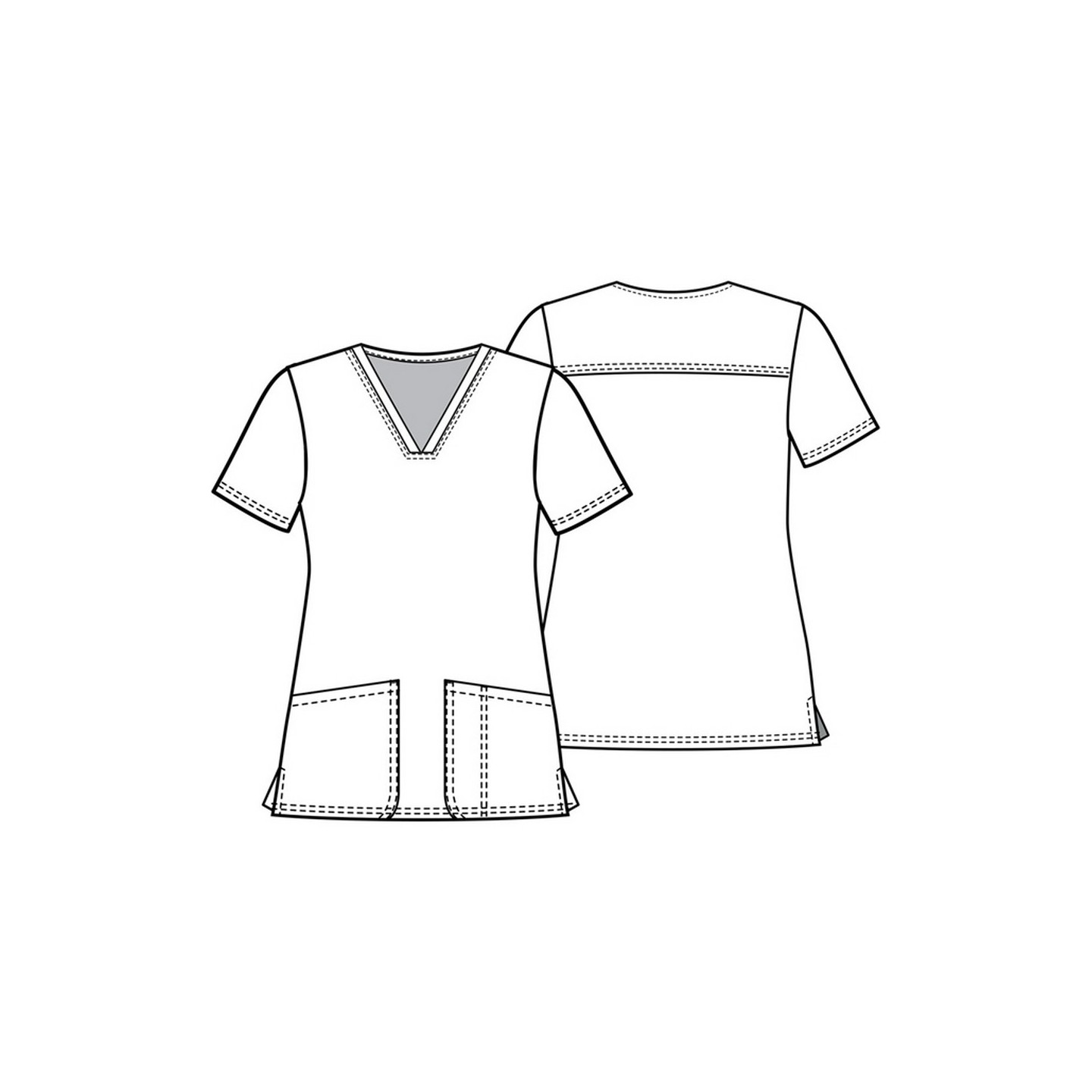 TF738 Tooniforms V-Neck 2 Pocket Print Top by Cherokee Uniforms - A Thing or Two 