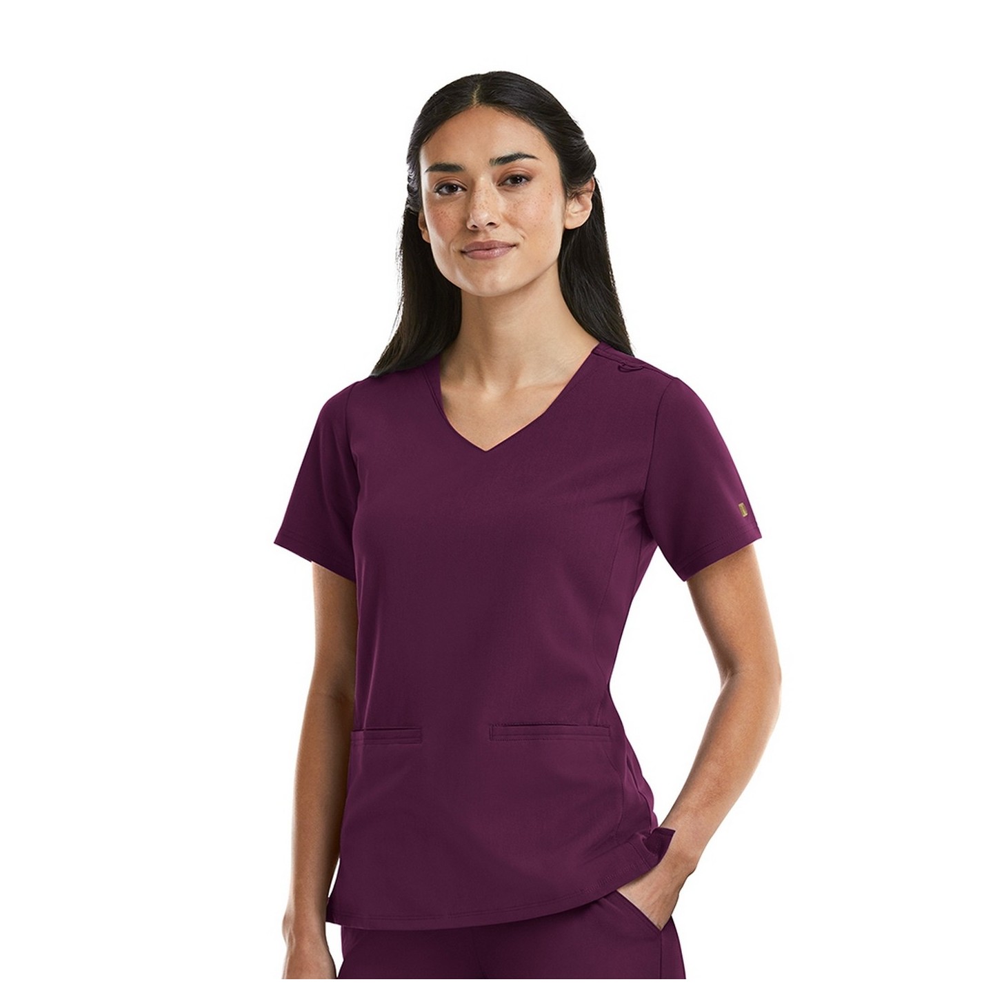 3903 Matrix Pro Tailored Top with Curved V-Neck by Maevn