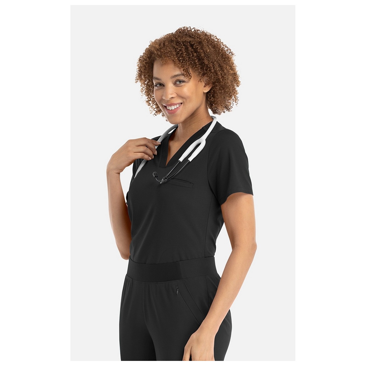 20301 Focus Banded V-Neck Knit Top by Maevn