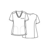 20301 Focus Banded V-Neck Knit Top by Maevn