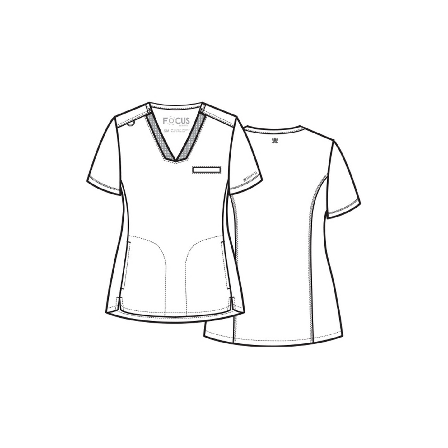 20301 Focus Banded V-Neck Knit Top by Maevn