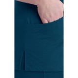 20302 Focus V-Neck Petal Back Hemline Top by Maevn 