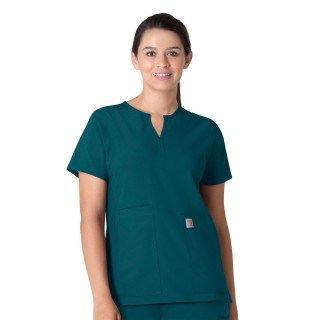 C12213 Carhartt Force Modern Fit Women's Notch Neck Tunic Scrub Top