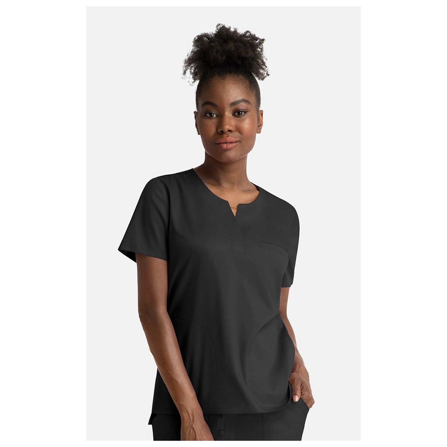 3504 Matrix Women's Notch Crew Neck Top by Maevn