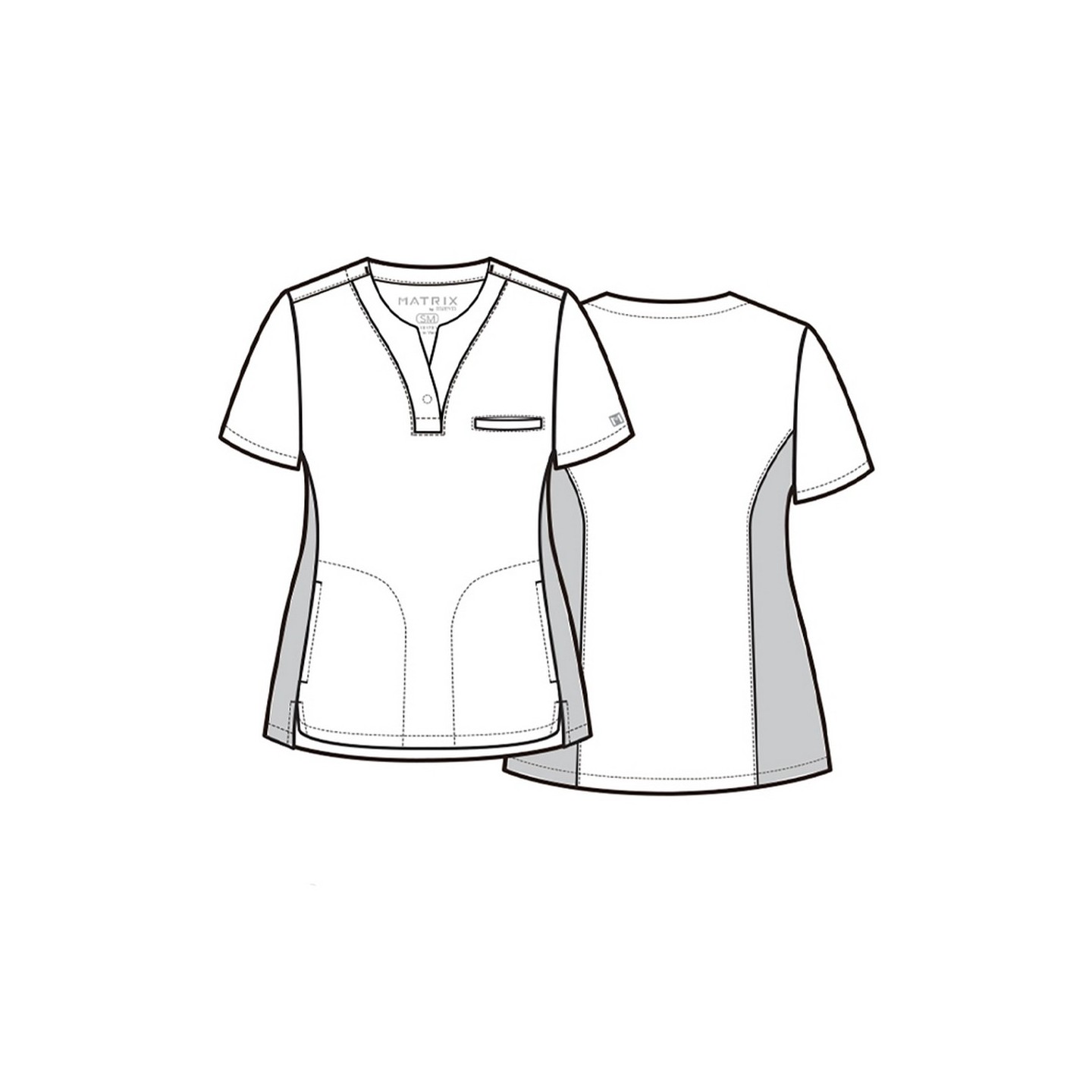 3504 Matrix Women's Notch Crew Neck Top by Maevn