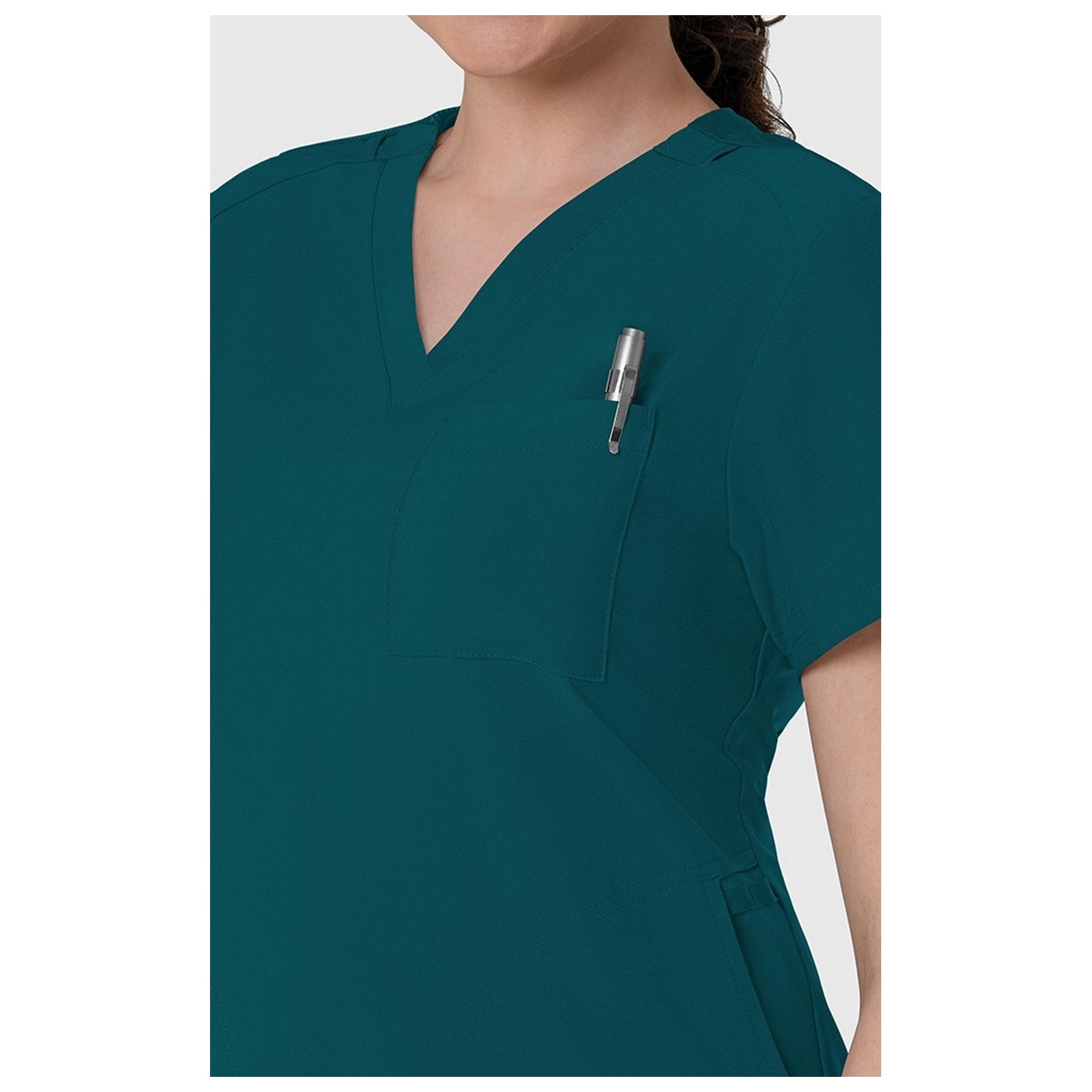 6045 W123 Women's Slim V-Neck Flex Top by Wink