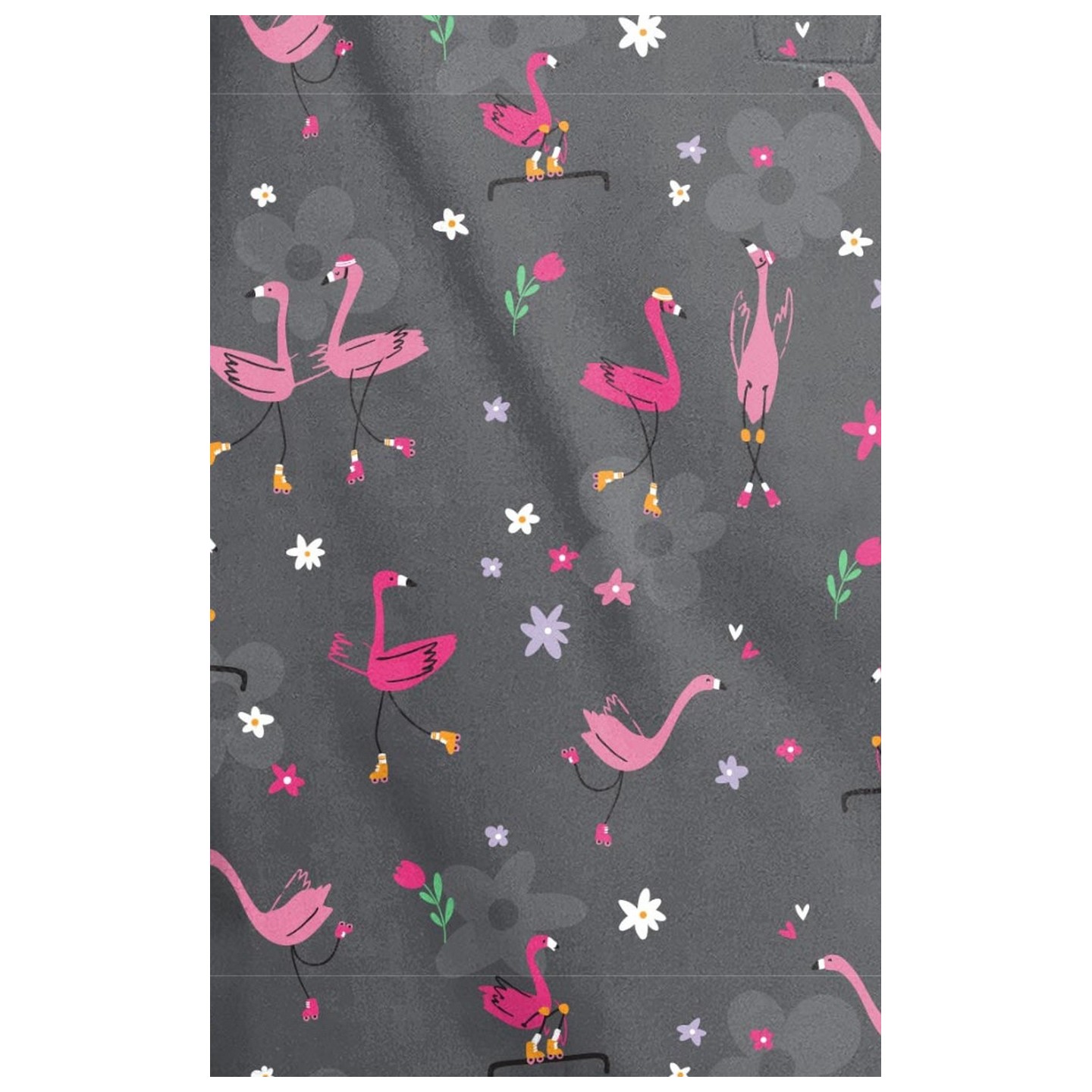 Z16213 Zoe + Chloe Notch Neck Print Scrub Tops - Let's Roll