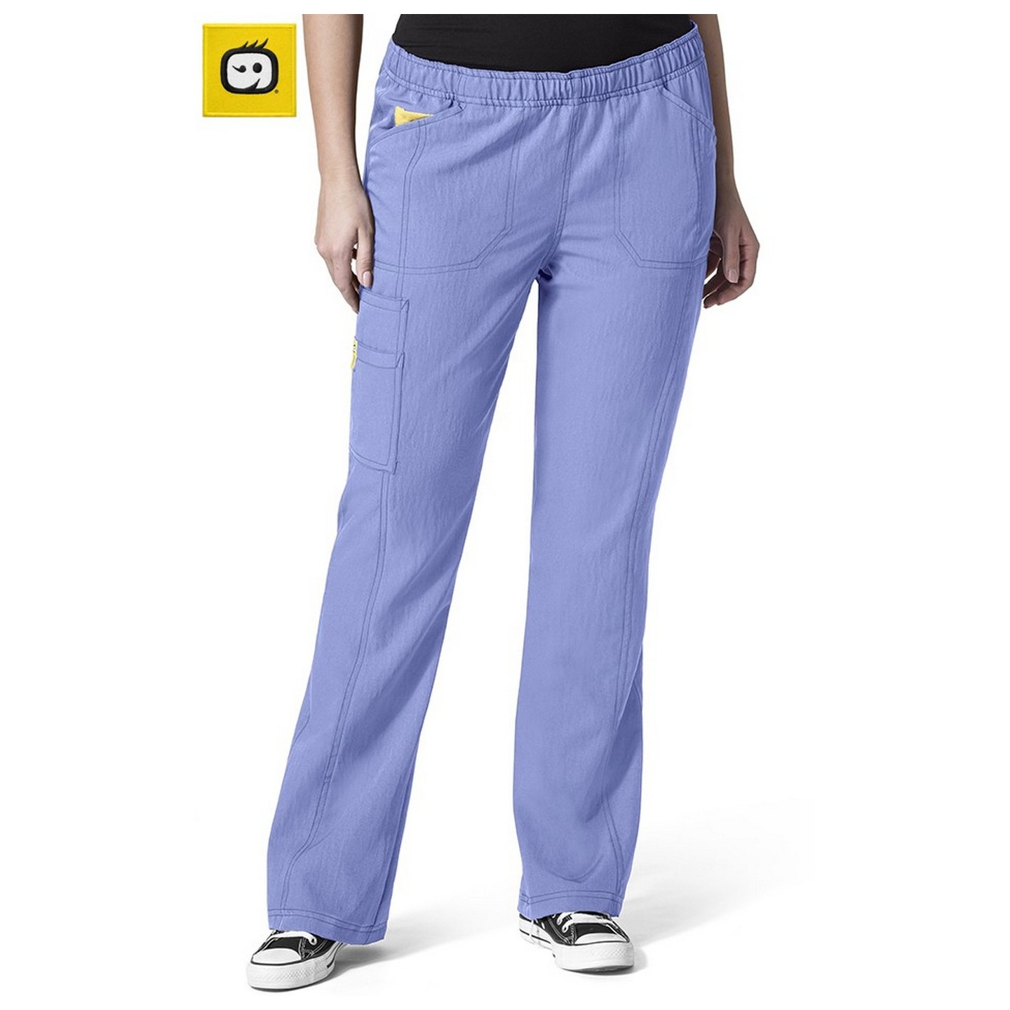 5105 WonderWink Plus Boot Cut Cargo Scrub Pants - Ceil Blue
