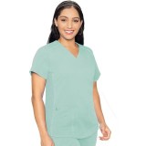 7459 Med Couture Performance Touch V-Neck Shirttail Top