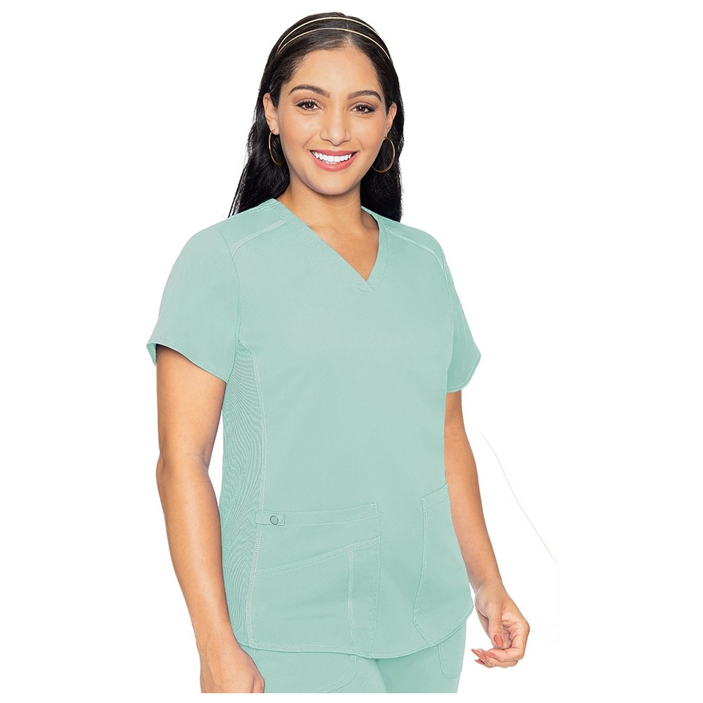 7459 Med Couture Performance Touch V-Neck Shirttail Top