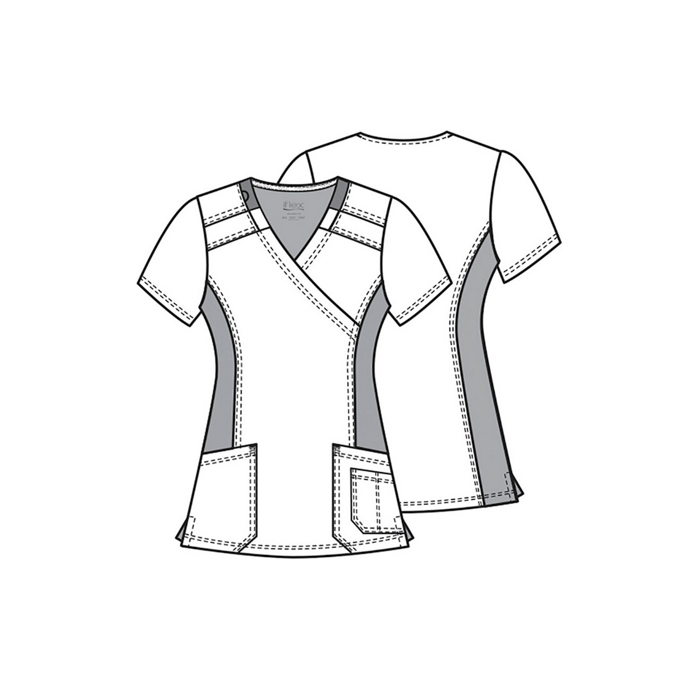 CK680 iFlex Haut Cache-Coeur avec Panneaux en Tricot par Cherokee