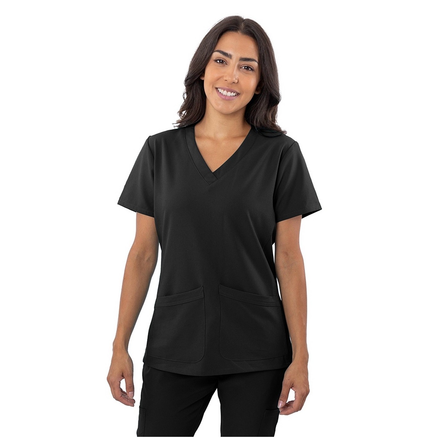 1201 4-Flex 2 Pocket V-Neck Scrub Top by Greentown