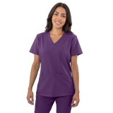 1201 4-Flex 2 Pocket V-Neck Scrub Top by Greentown