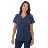 1201 4-Flex 2 Pocket V-Neck Scrub Top by Greentown