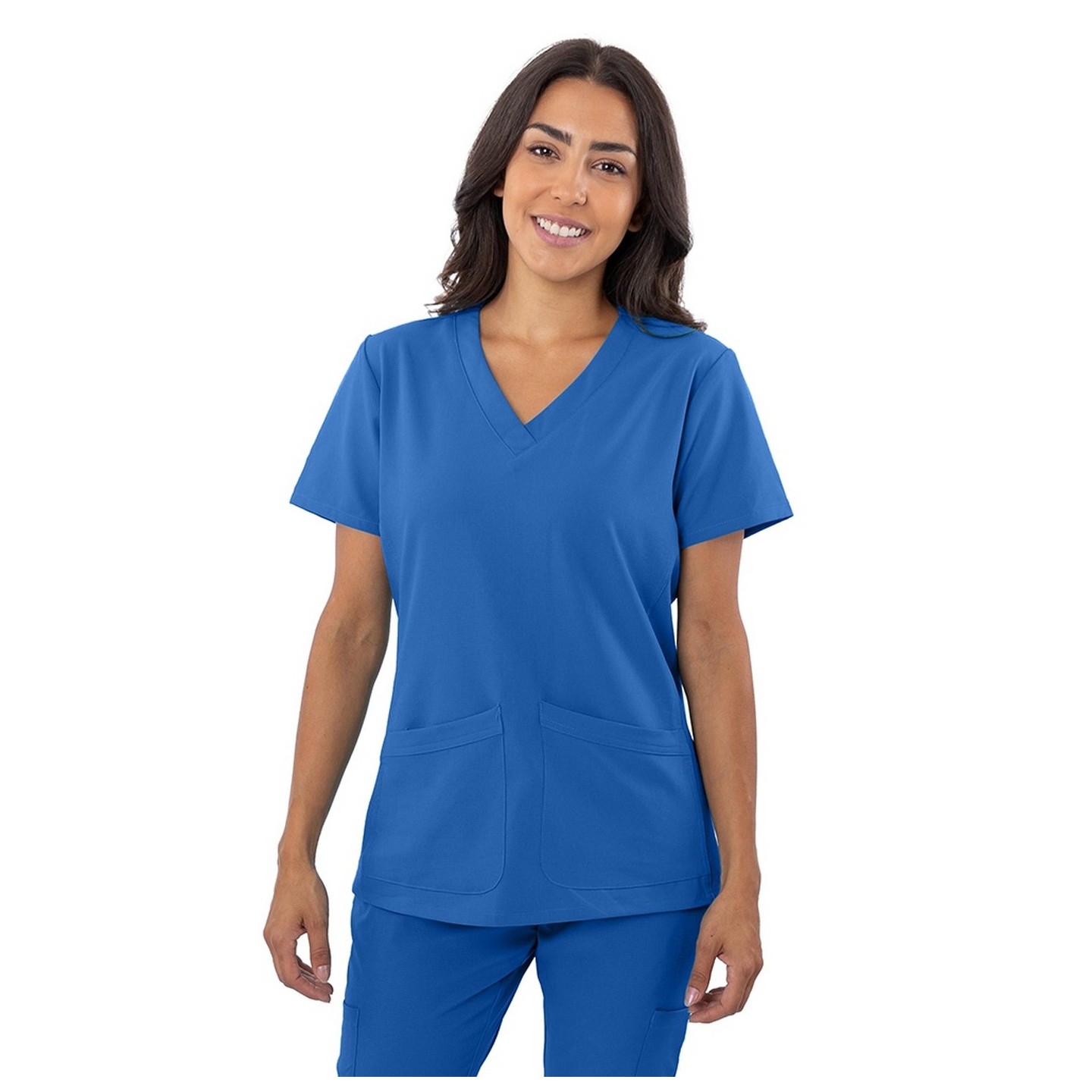 1201 4-Flex 2 Pocket V-Neck Scrub Top by Greentown