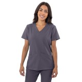 1201 4-Flex 2 Pocket V-Neck Scrub Top by Greentown