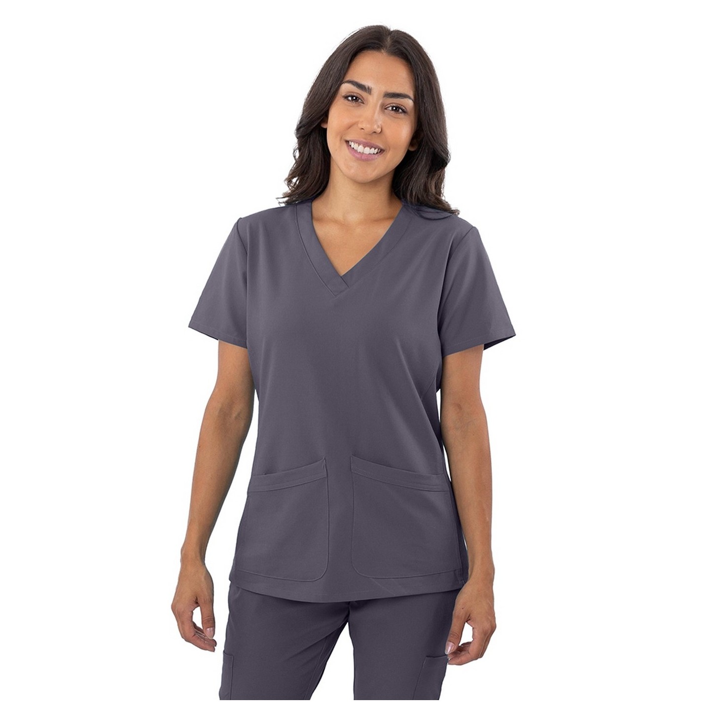 1201 4-Flex 2 Pocket V-Neck Scrub Top by Greentown