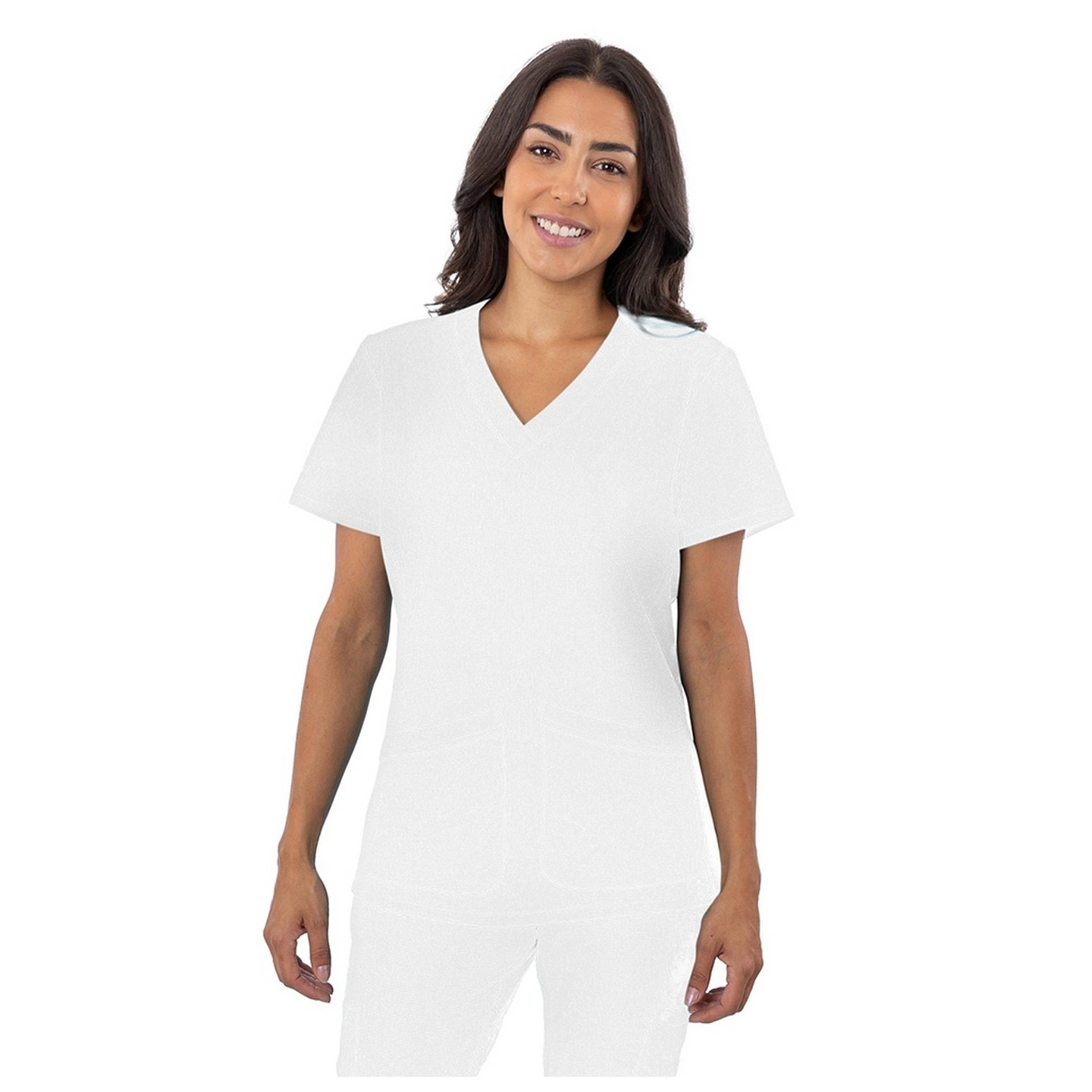 1201 4-Flex 2 Pocket V-Neck Scrub Top by Greentown