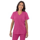 1201 4-Flex 2 Pocket V-Neck Scrub Top by Greentown