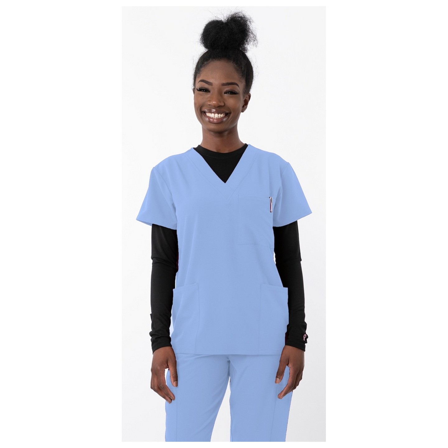 1202 4Flex Unisex V-Neck Scrub Top by Greentown (Men's View)