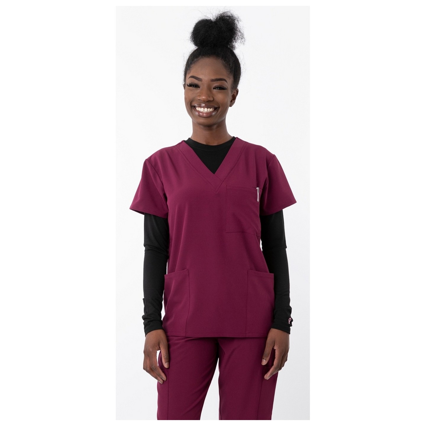 1202 4Flex Unisex V-Neck Scrub Top by Greentown (Men's View)