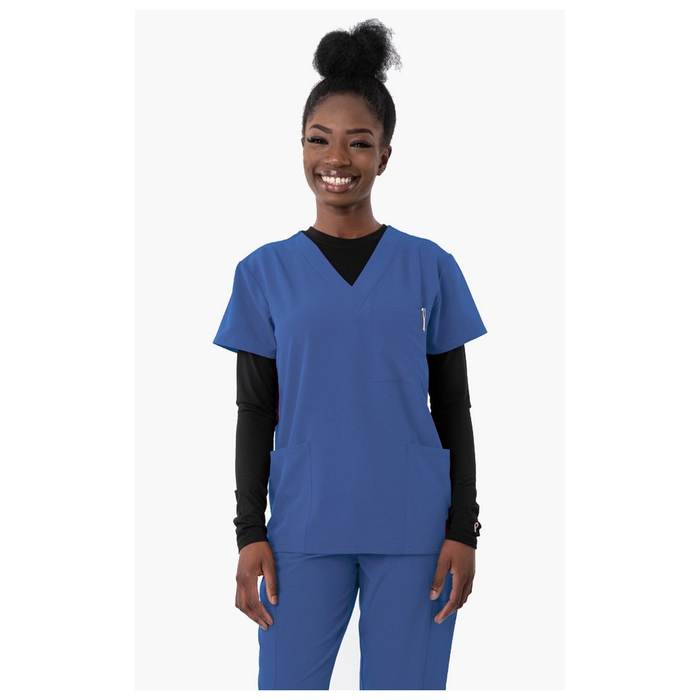 1202 4Flex Unisex V-Neck Scrub Top by Greentown (Women's View)
