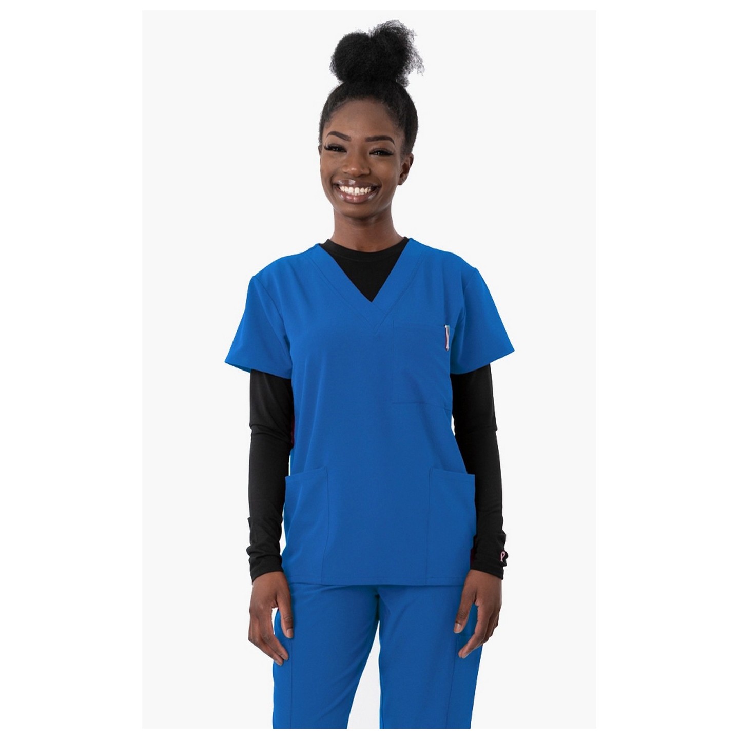 1202 4Flex Unisex V-Neck Scrub Top by Greentown (Women's View)