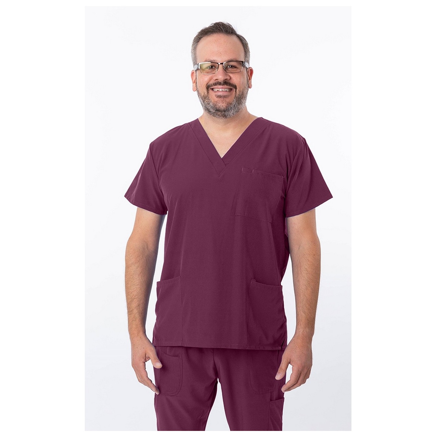 18-1072A Zinnia Unisex 3 Pocket Scrub Top by Greentown