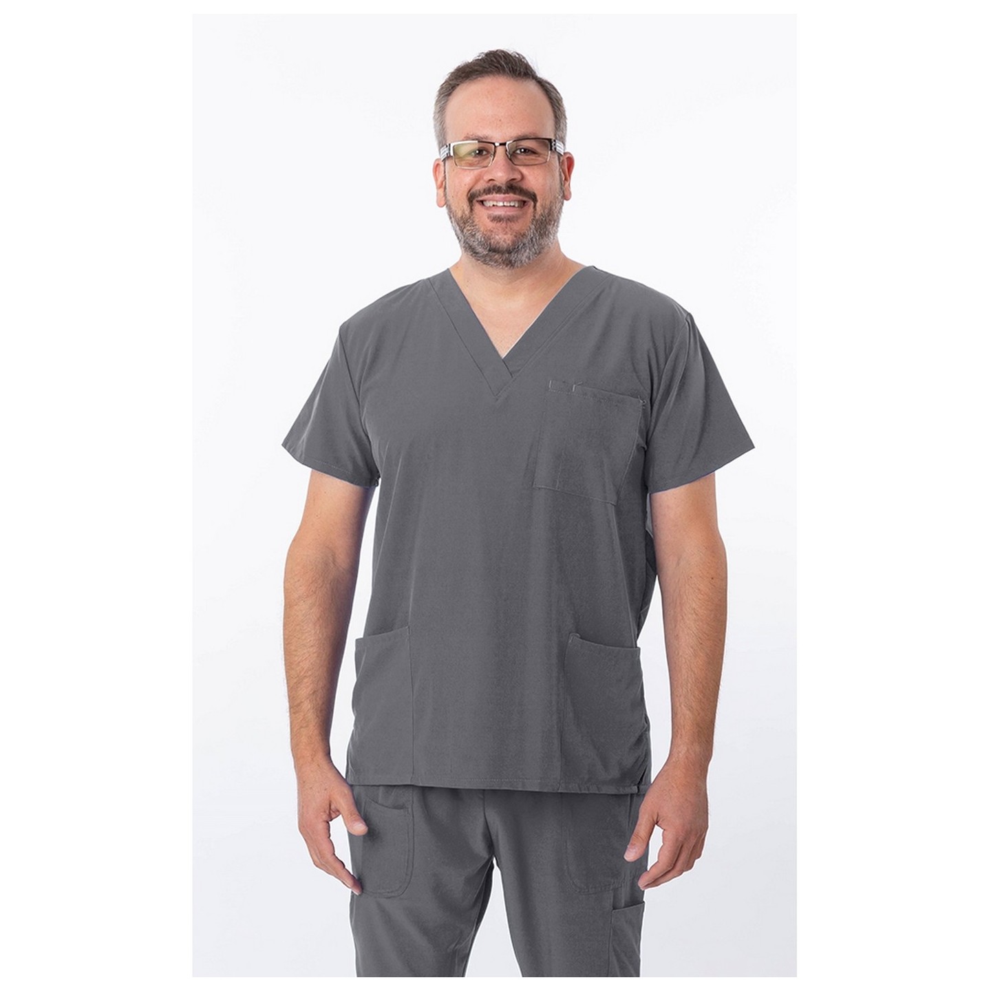 18-1072A Zinnia Unisex 3 Pocket Scrub Top by Greentown