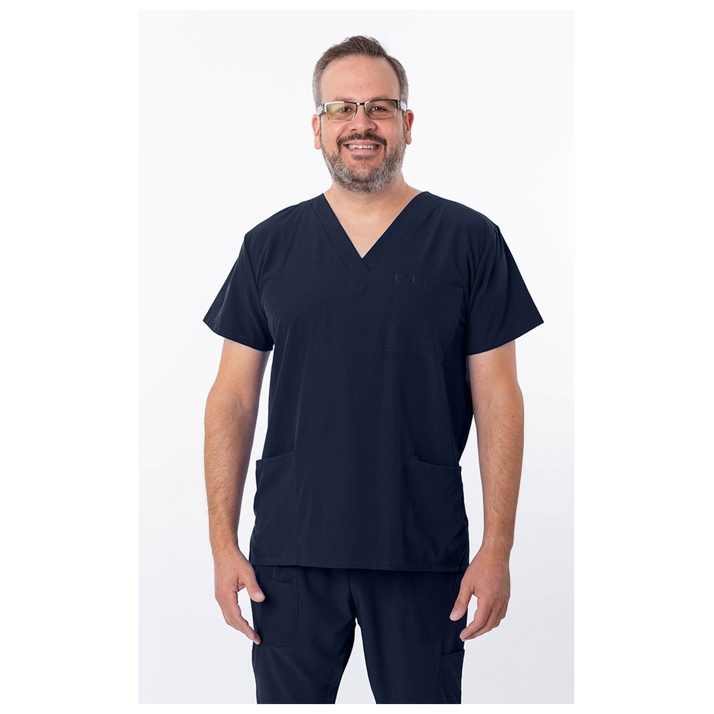 18-1072A Zinnia Unisex 3 Pocket Scrub Top by Greentown