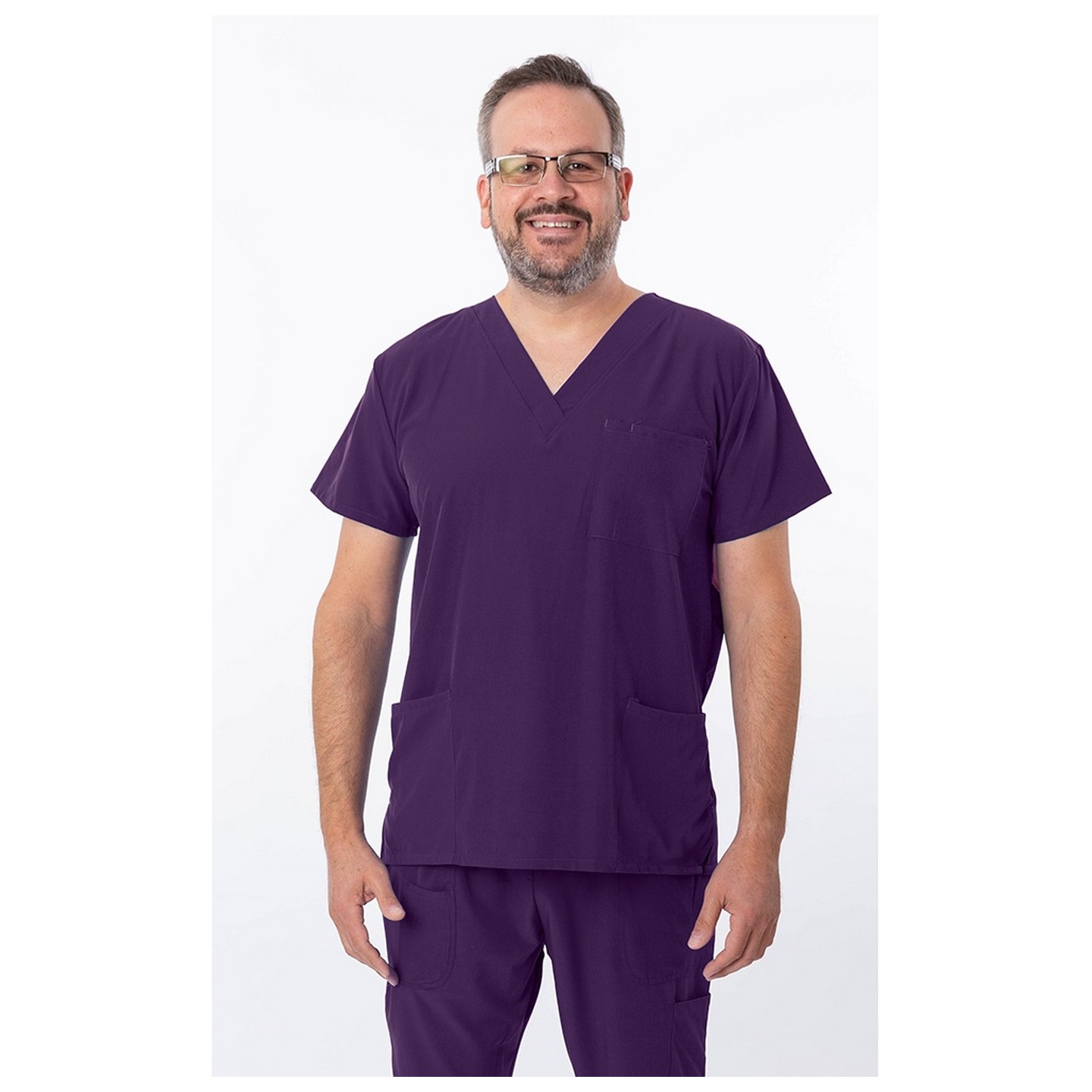 18-1072A Zinnia Haut Unisexe à Col en V avec 3 Poches par Greentown