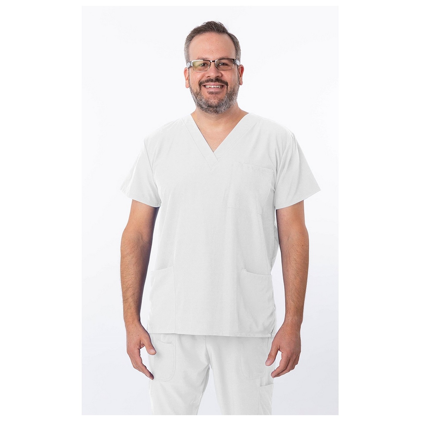 18-1072A Zinnia Unisex 3 Pocket Scrub Top by Greentown