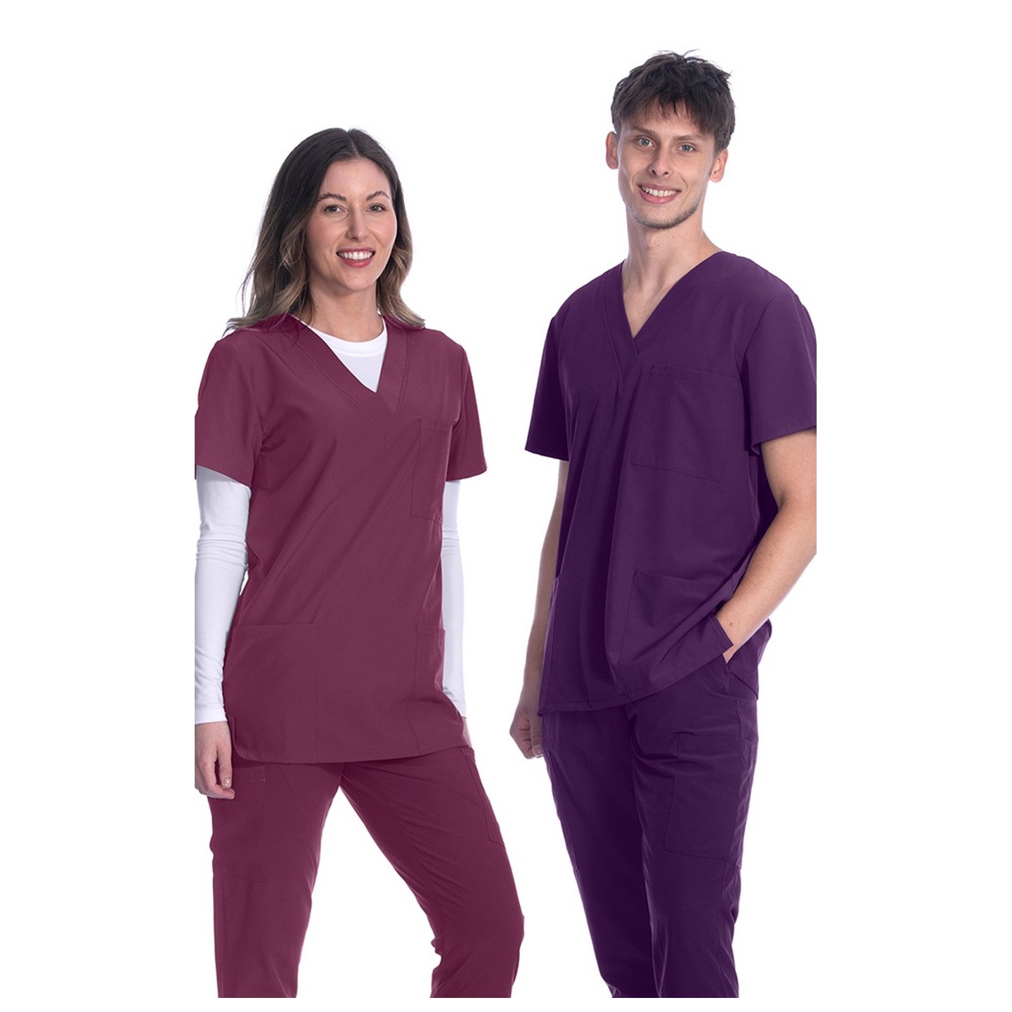 18-1072A Zinnia Unisex 3 Pocket Scrub Top by Greentown