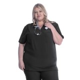 18-1072A Zinnia Haut Unisexe à Col en V avec 3 Poches par Greentown