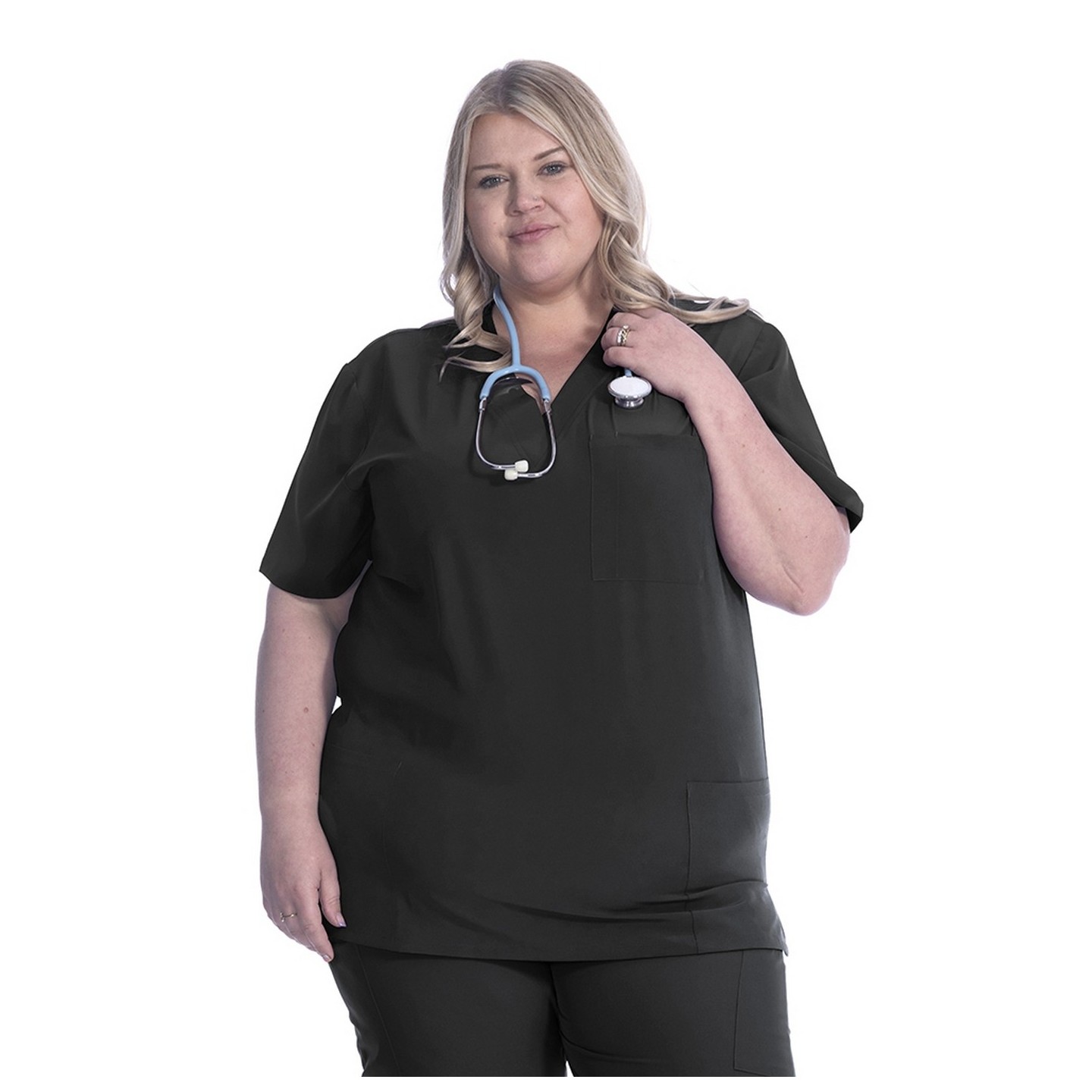 18-1072A Zinnia Unisex 3 Pocket Scrub Top by Greentown