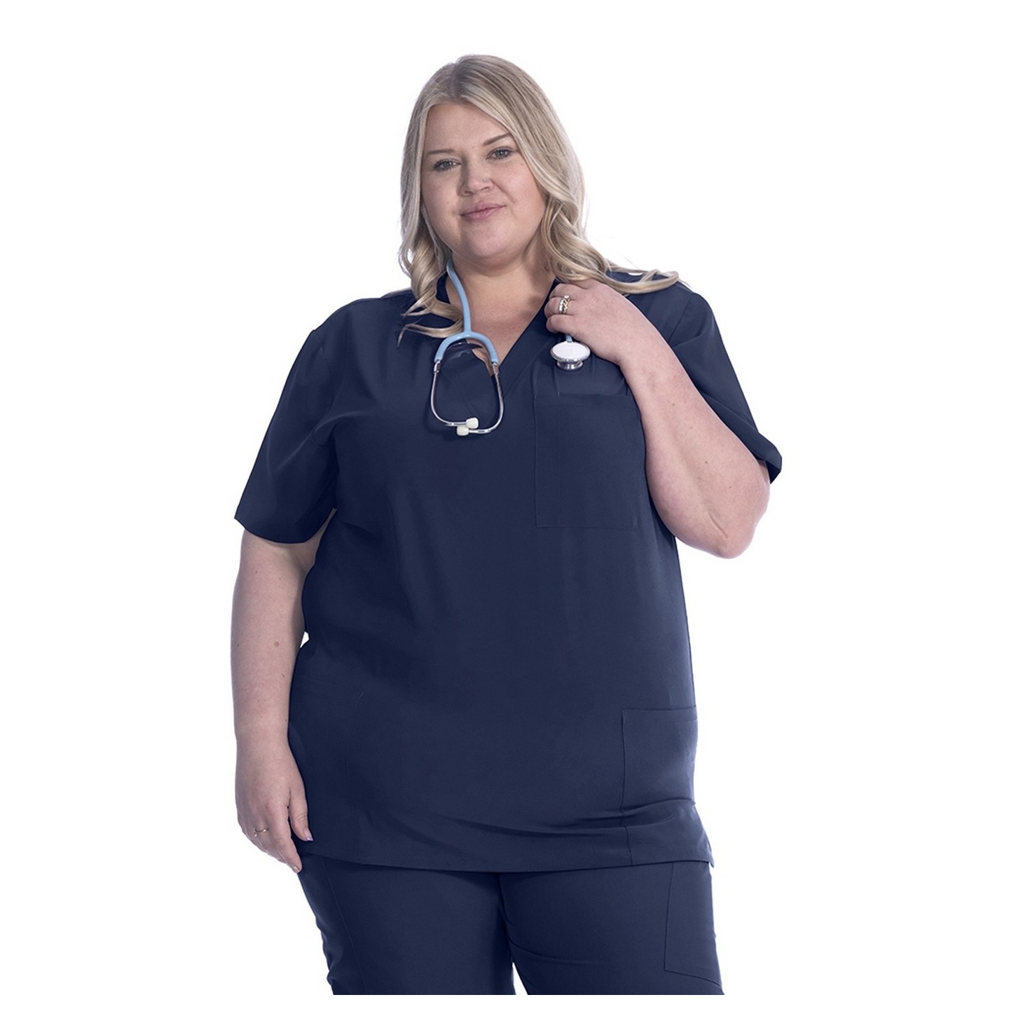 18-1072A Zinnia Unisex 3 Pocket Scrub Top by Greentown