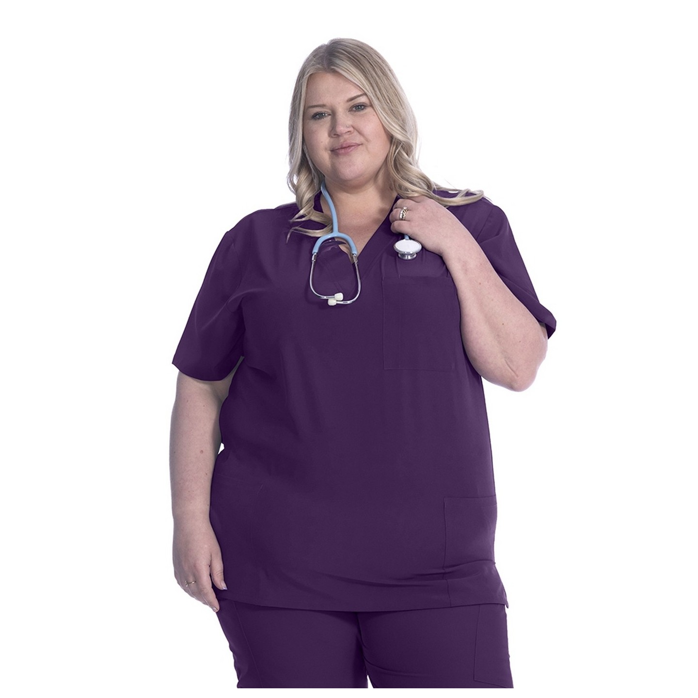 18-1072A Zinnia Unisex 3 Pocket Scrub Top by Greentown