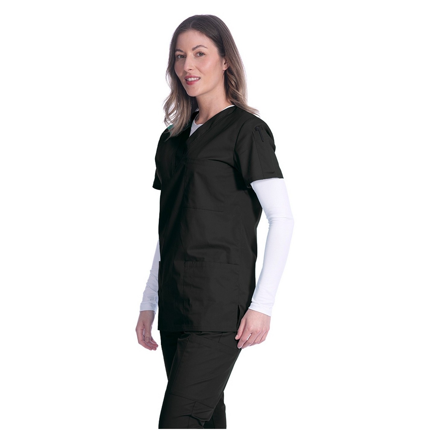 1005 Classix Unisex V-Neck Top with 3 Pockets by Greentown