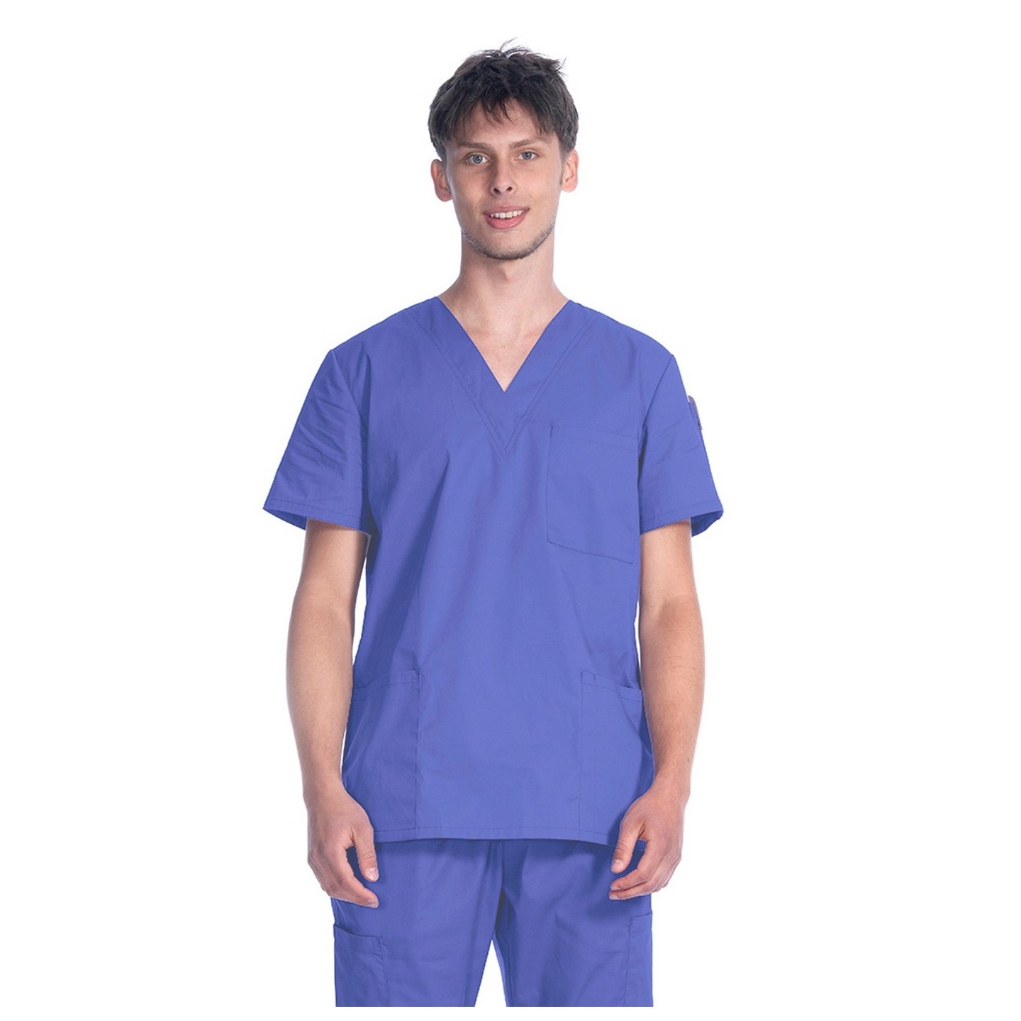 1005 Classix Haut à Col en V Unisexe avec 3 Poches par Greentown