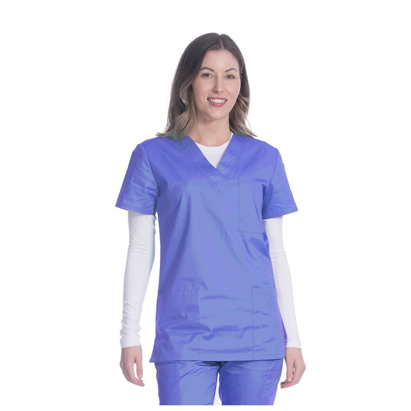 1005 Classix Unisex V-Neck Top with 3 Pockets by Greentown