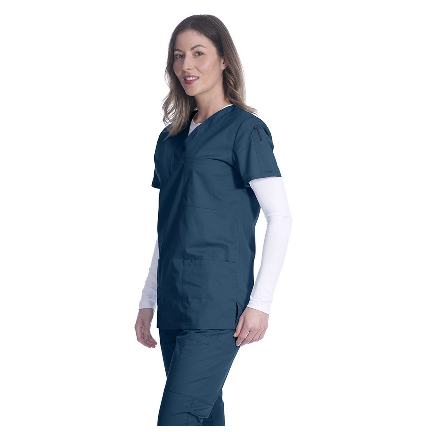 1005 Classix Unisex V-Neck Top with 3 Pockets by Greentown