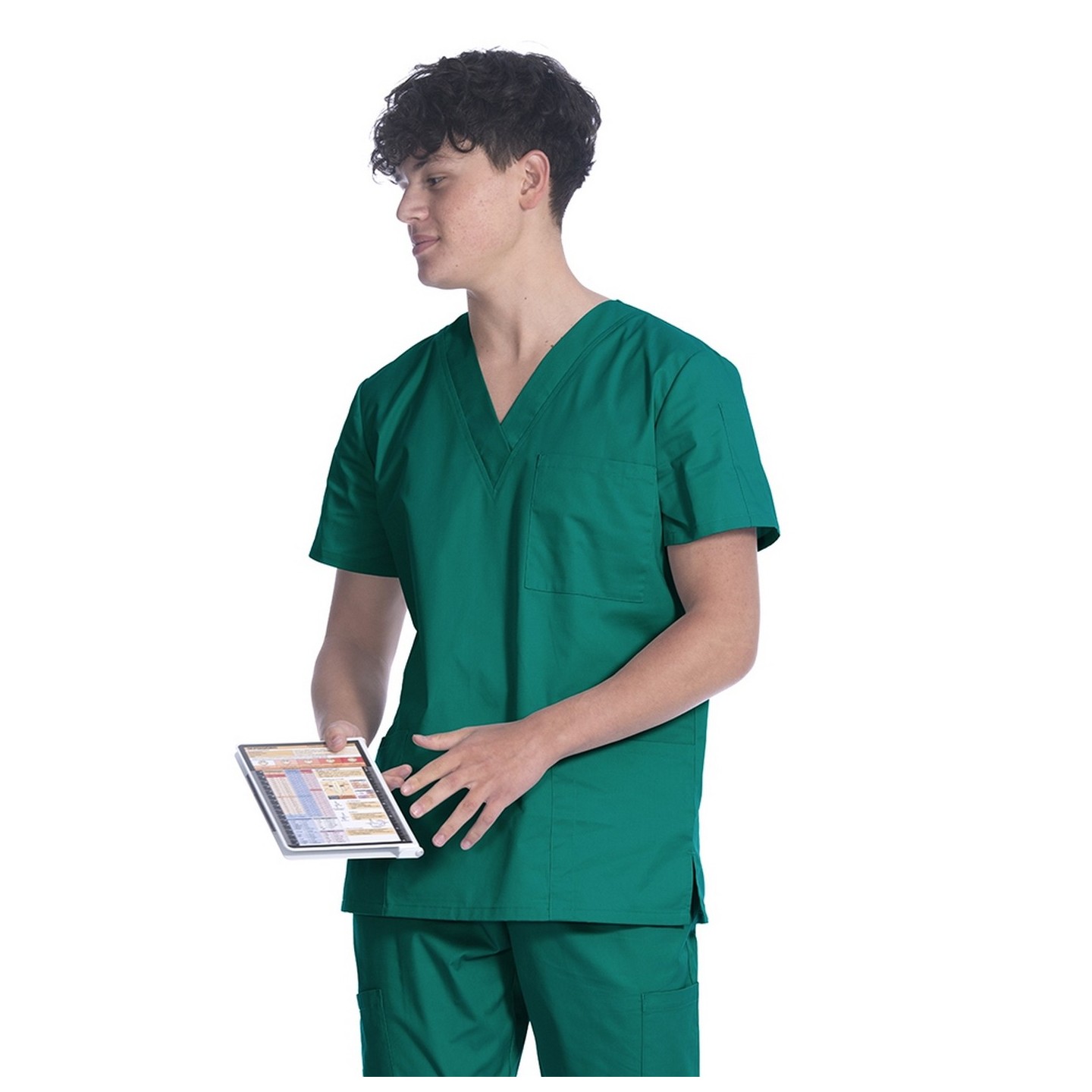 1005 Classix Haut à Col en V Unisexe avec 3 Poches par Greentown