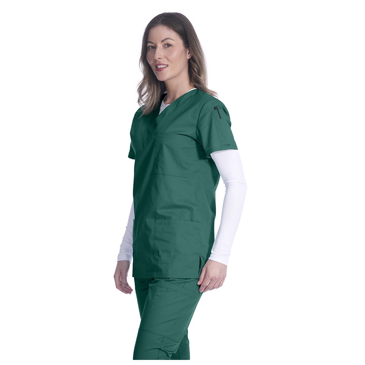 1005 Classix Unisex V-Neck Top with 3 Pockets by Greentown