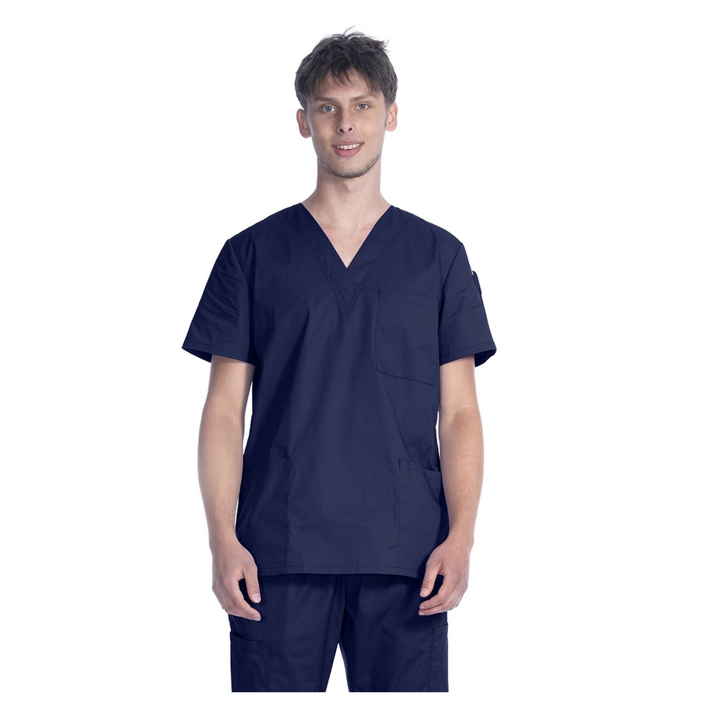 1005 Classix Haut à Col en V Unisexe avec 3 Poches par Greentown