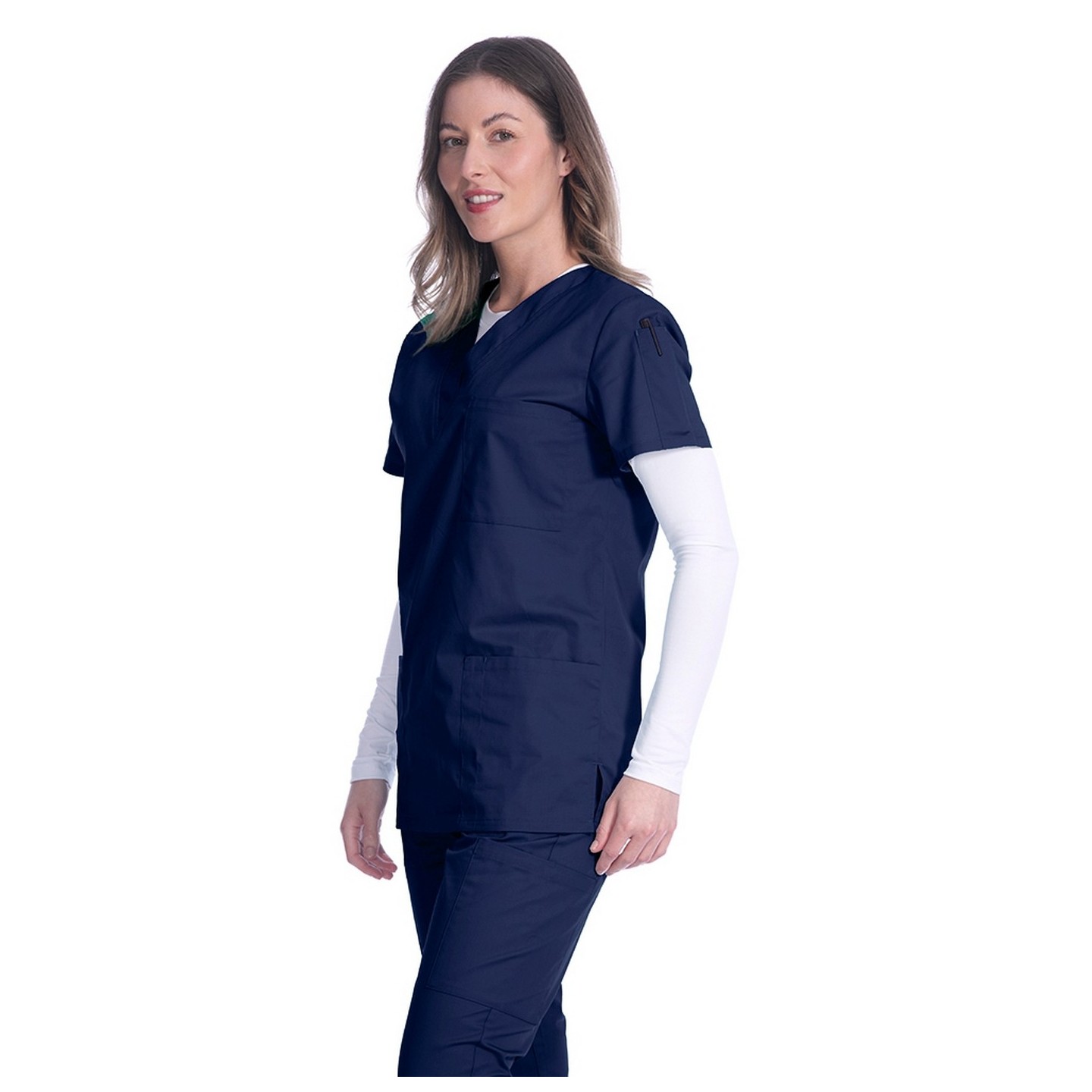 1005 Classix Unisex V-Neck Top with 3 Pockets by Greentown