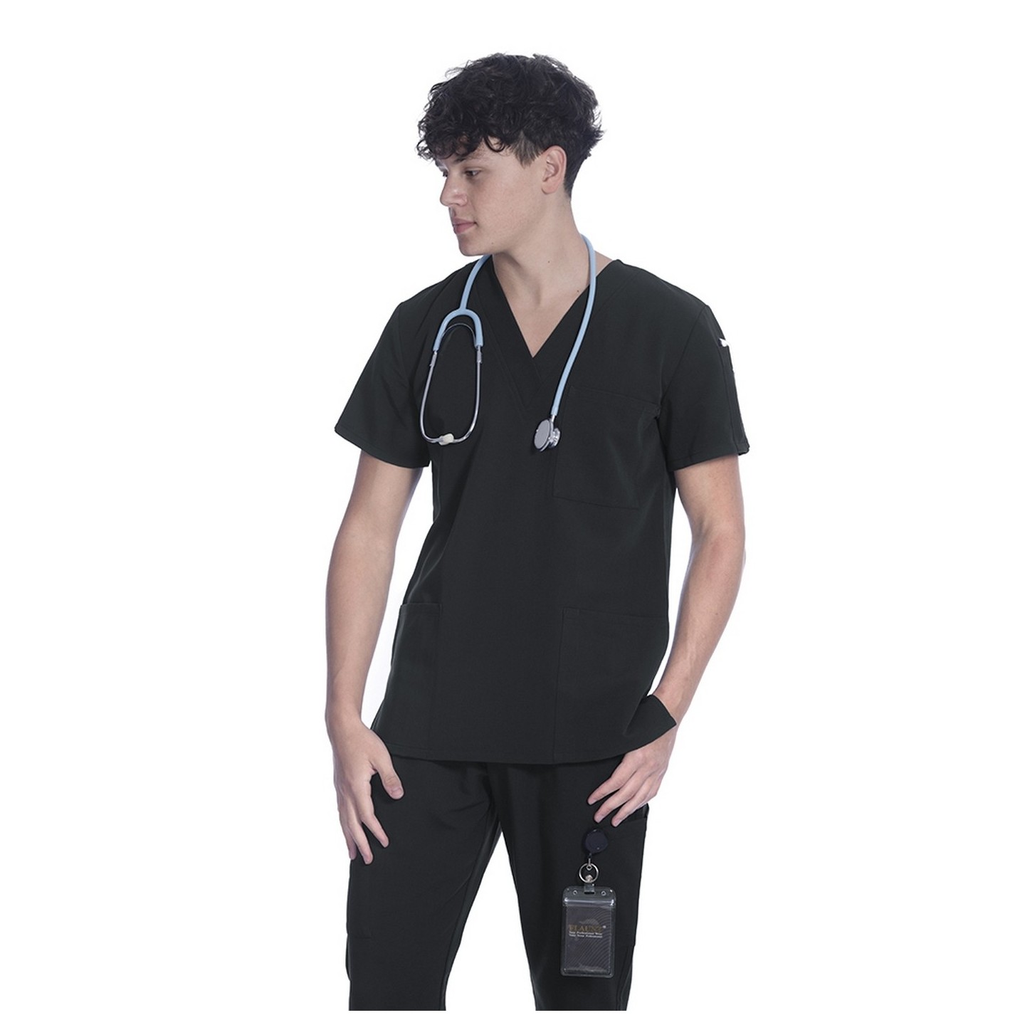 3601 Flaunt Unisex Modern Classic 4-Way Stretch V-Neck Top by Greentown