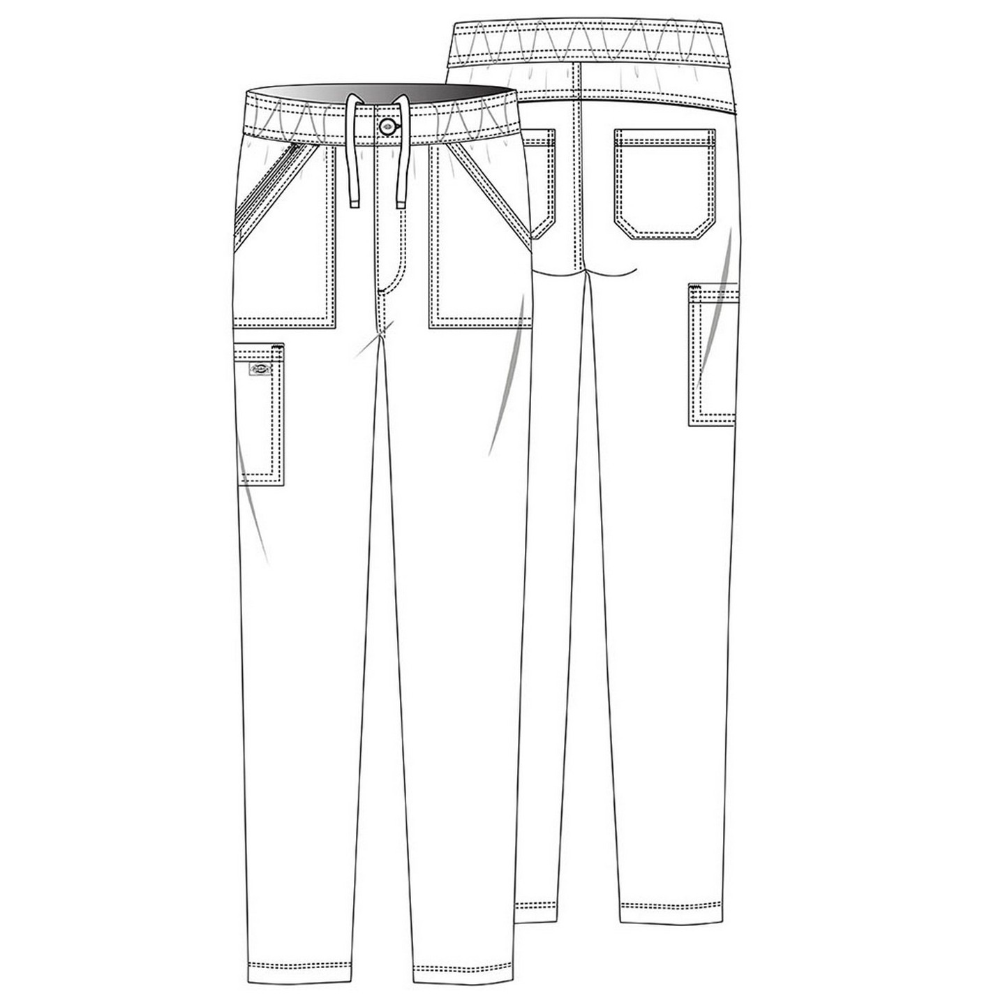 DK220 Dickies Balance Pantalon pour Hommes à Jambe Droite avec 6 Poches