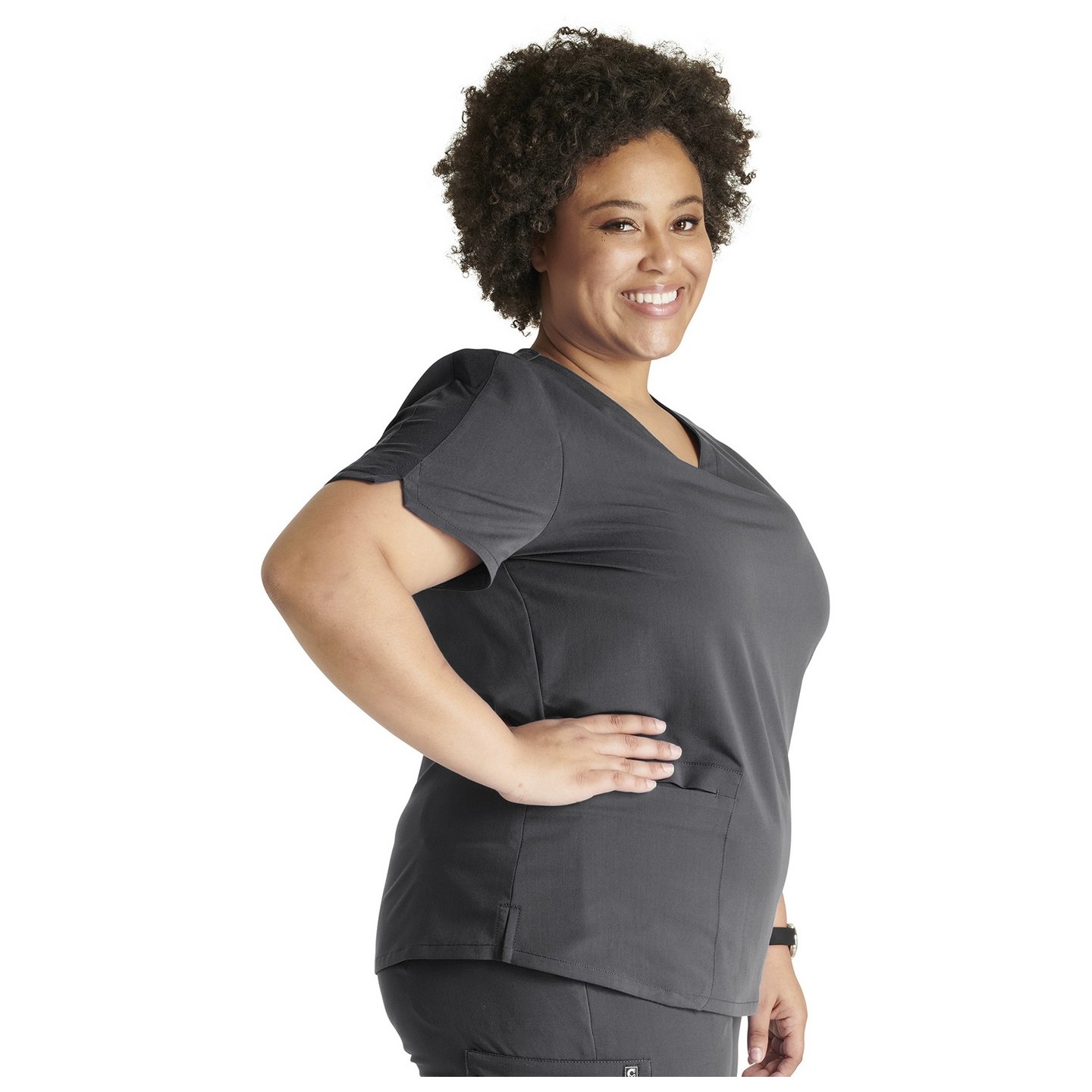 CK837A Atmos Contemporary V-Neck Top with 2 Pockets by Cherokee